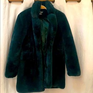 Apparis Sophie Faux Fur Coat Emerald Green Small